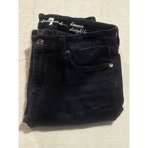 7 For All Mankind Kimmie Straight Leg Jeans Size 31 Dark Wash Stretch Denim